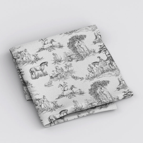 Napkin Set - Charcoal Toile de Jouy