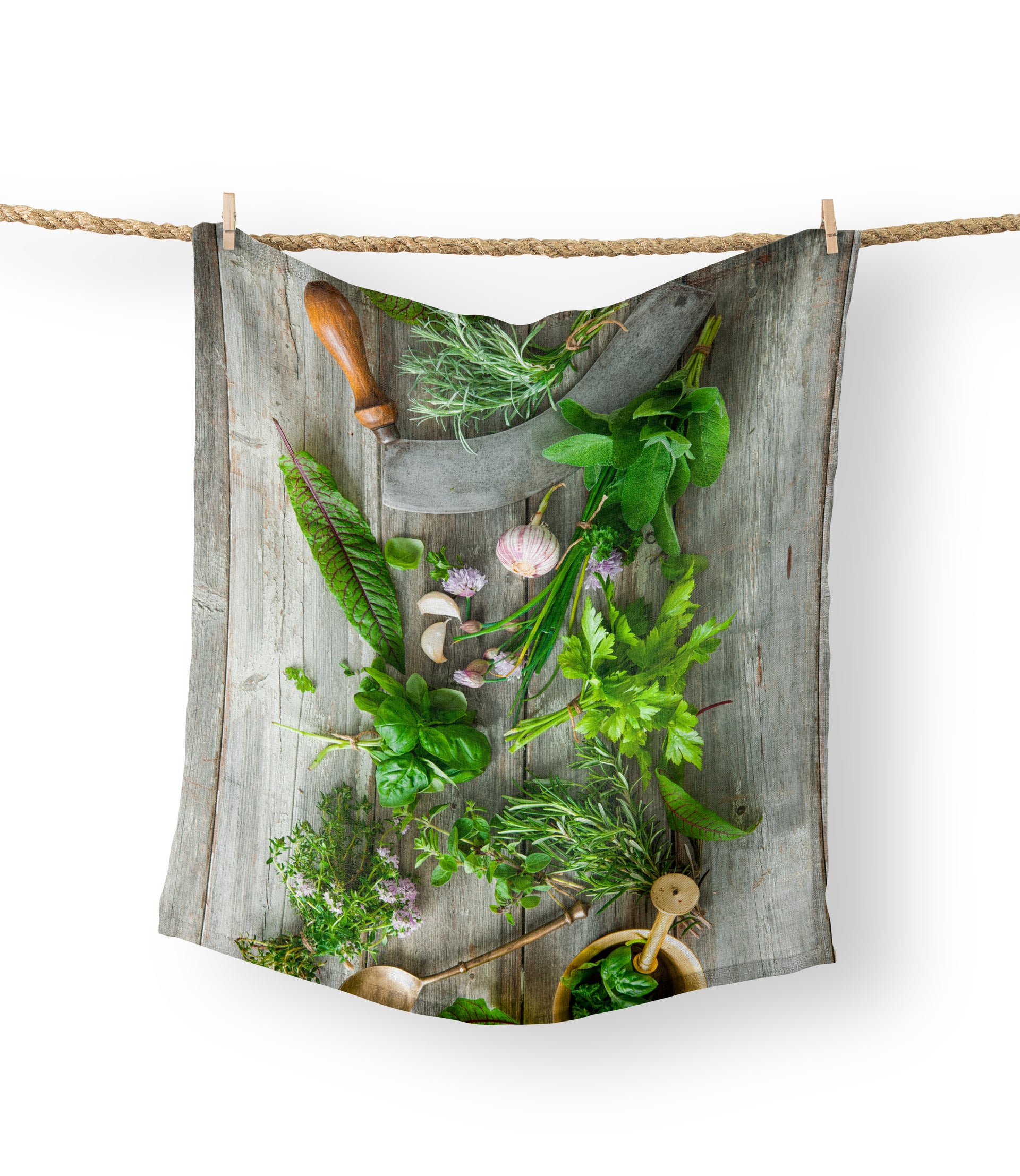 Tea Towels - Chopping Herbs
