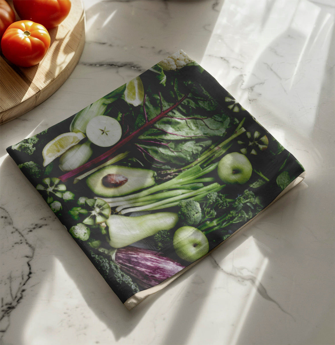 Tea Towels - Green Vegetables & Fruit