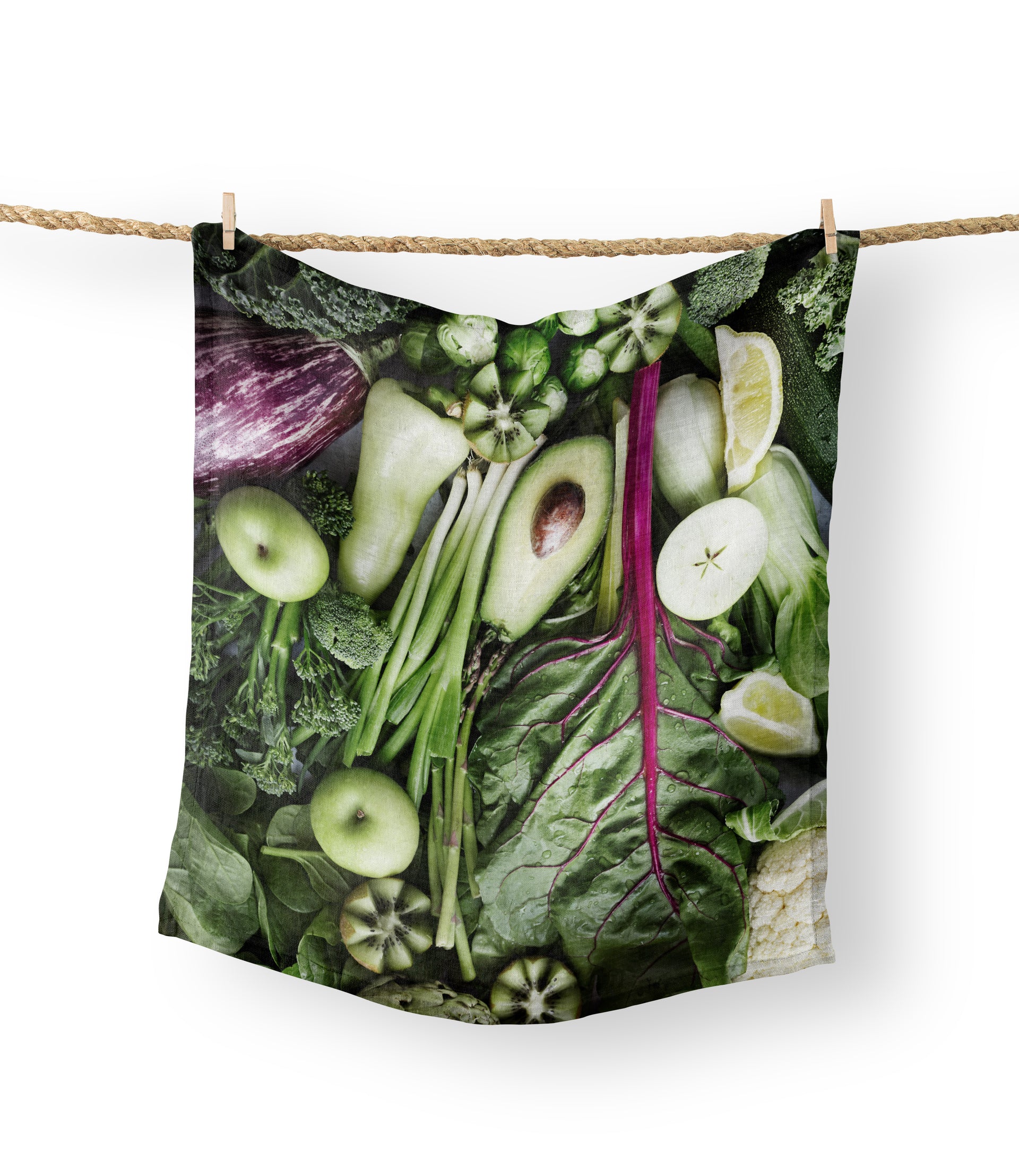 Tea Towels - Green Vegetables & Fruit