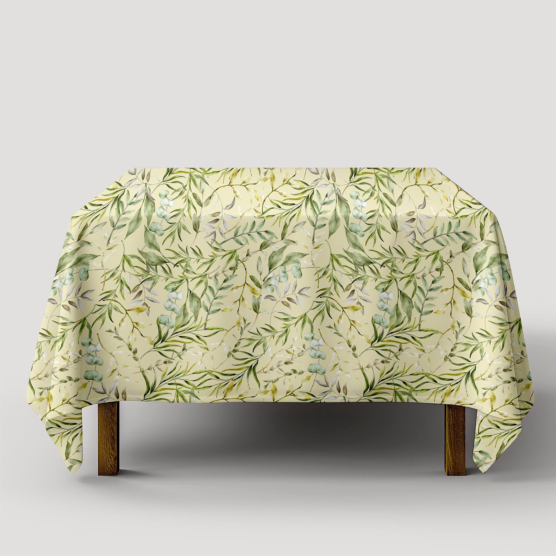 Tablecloth  - Green Twigs & Leaves