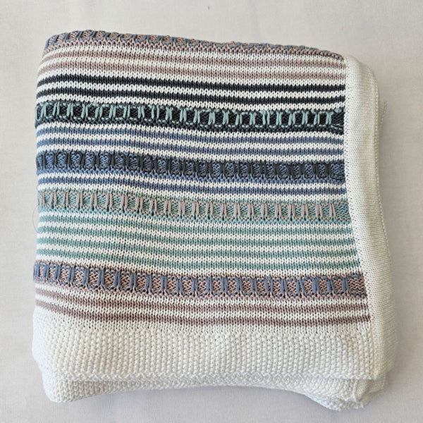 Baby Blanket - Stripe with linked trim