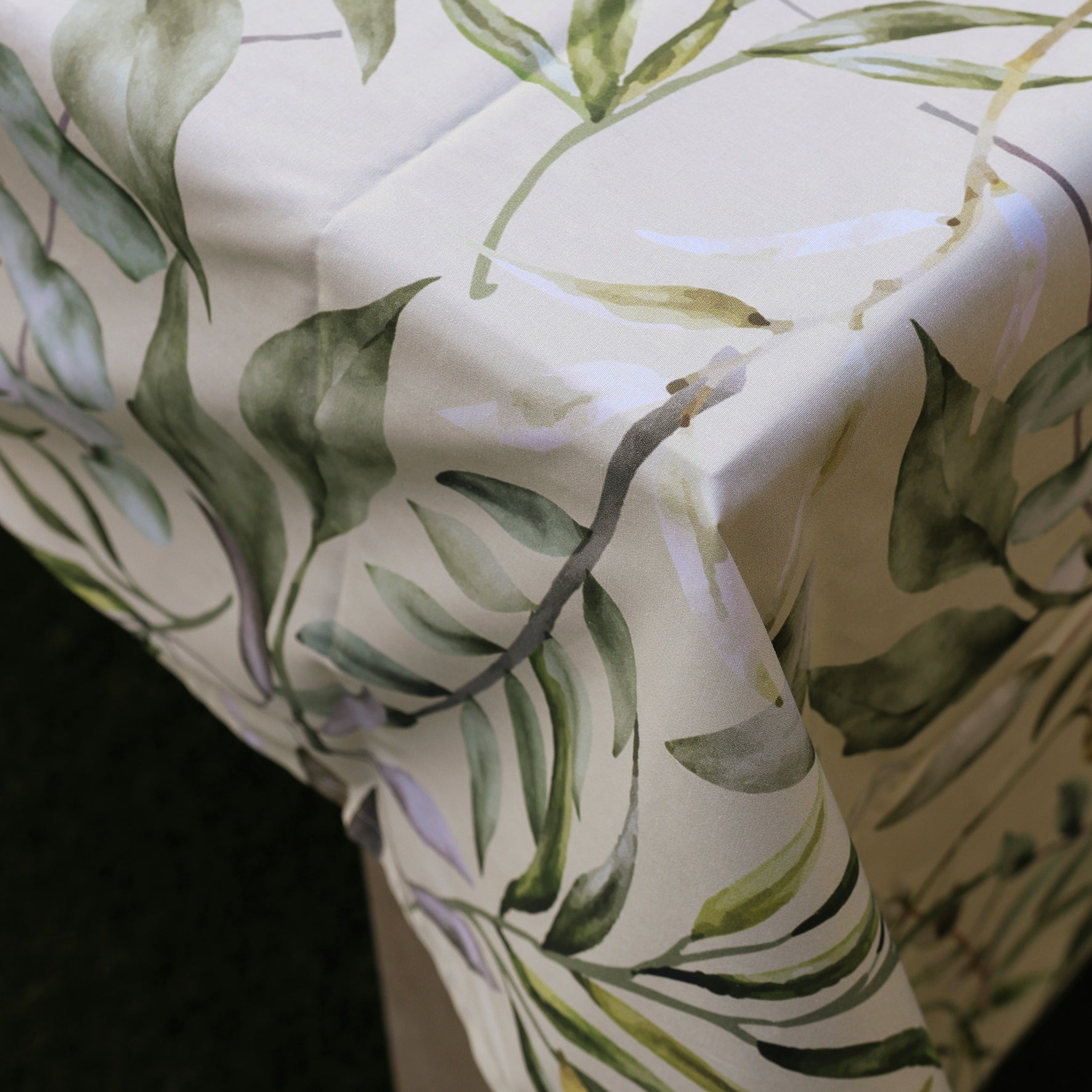 Tablecloth  - Green Twigs & Leaves