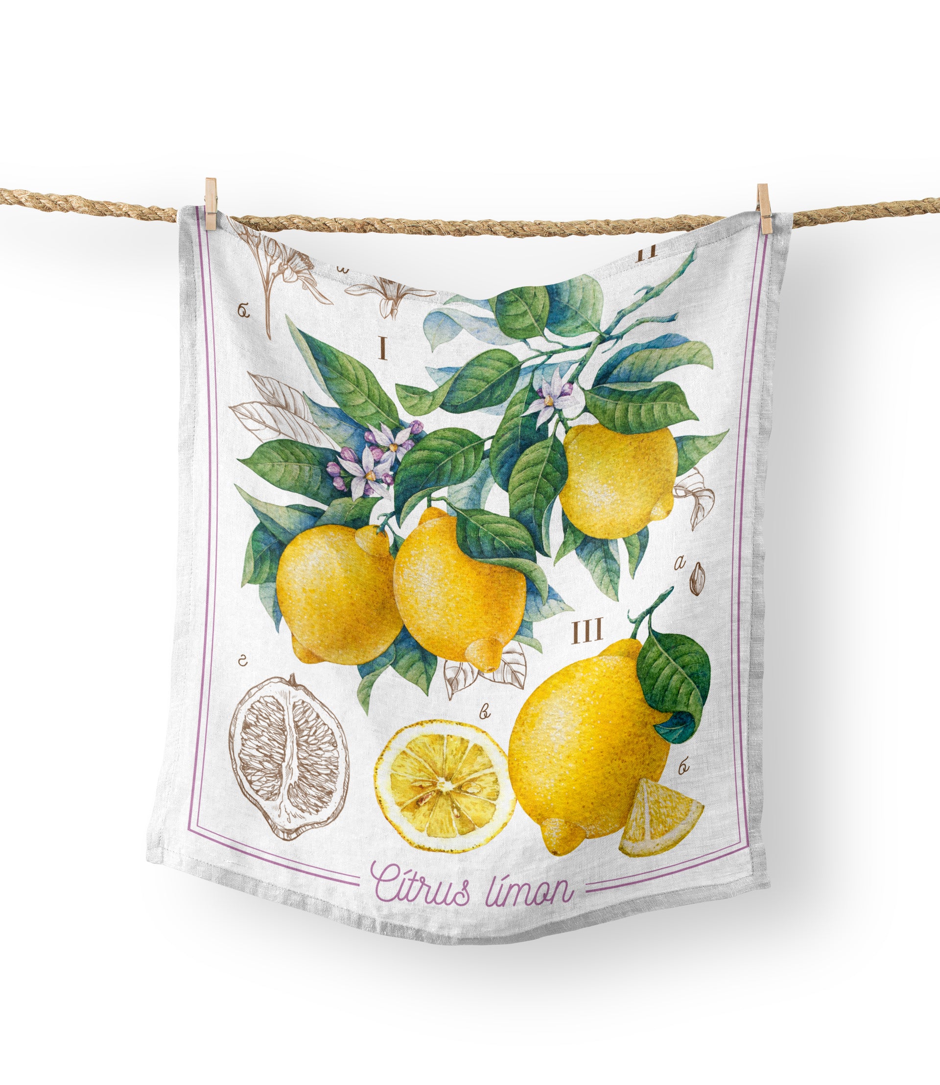 Tea Towels - Lemons Botanical