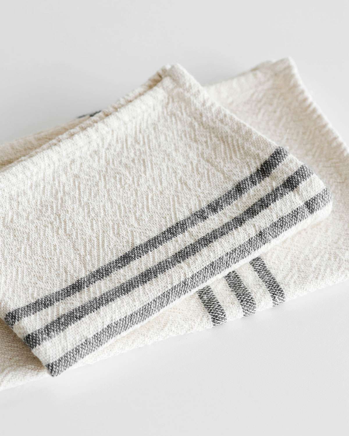 BHW - Small Country Towel - Stripes on End - Charcoal