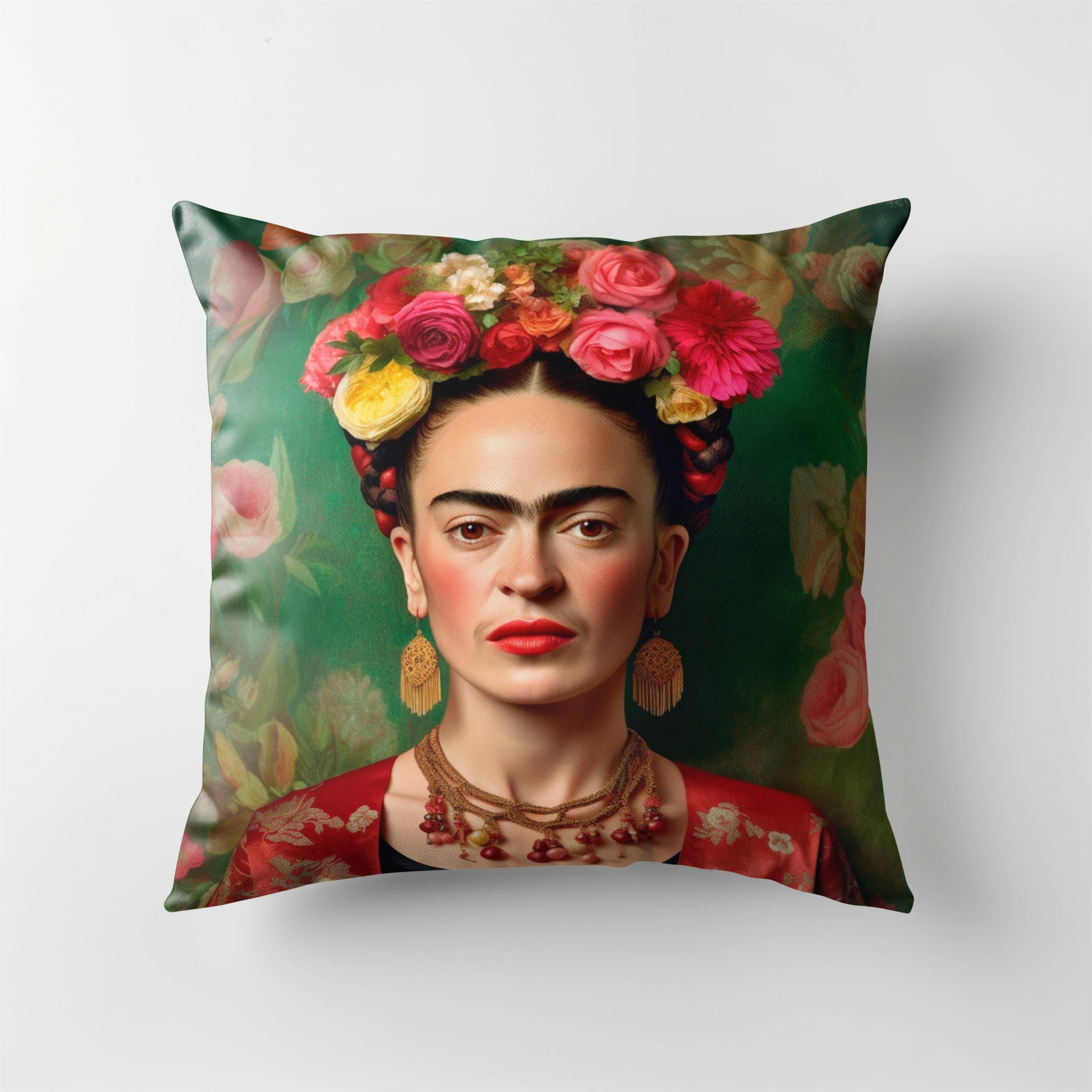 Scatter Cushion - Frida Kahlo with Flower Crown