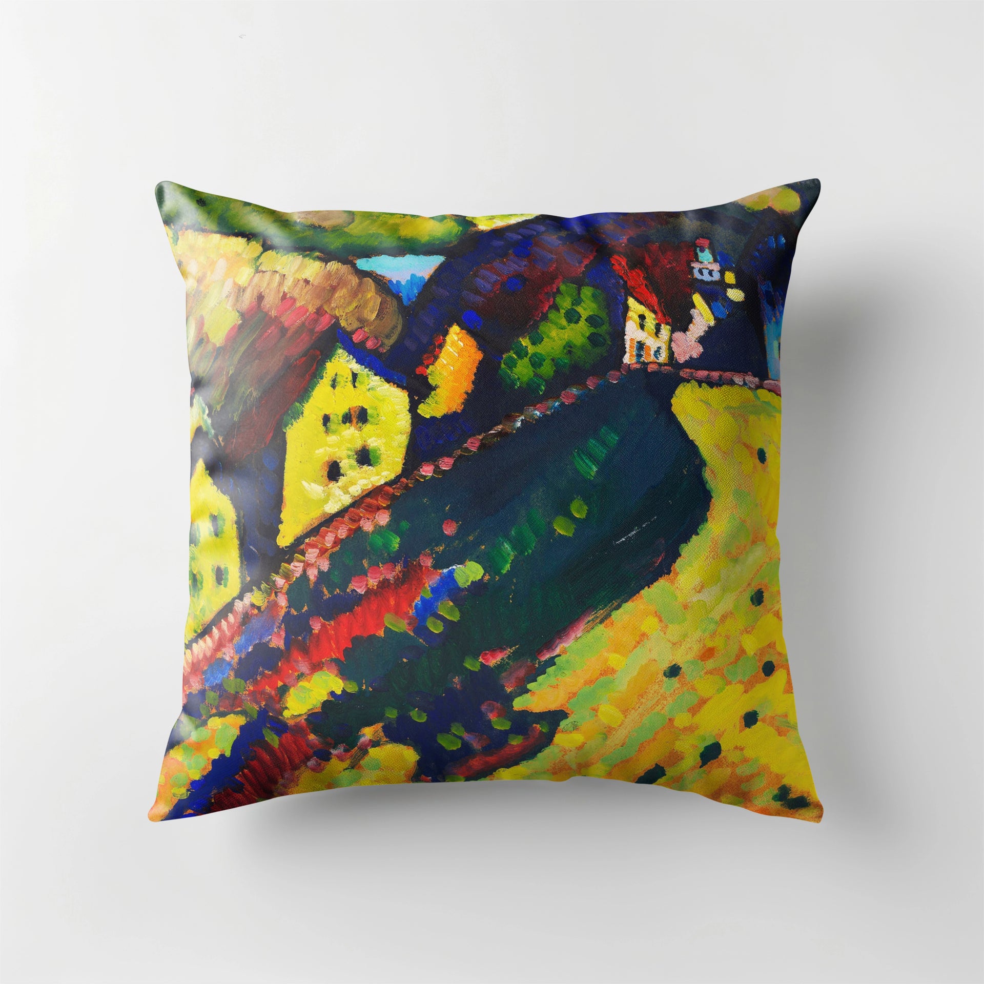 Scatter Cushion - Houses at Murnau - Wassily Kandinsky (1909)