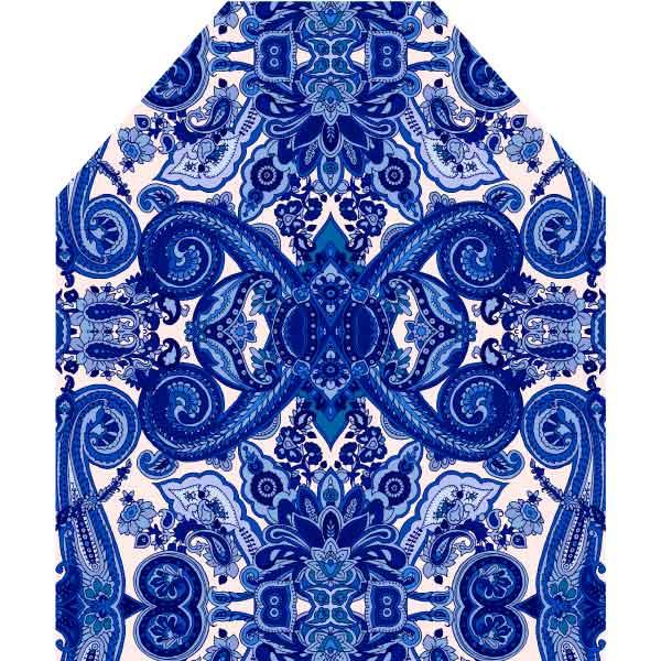 Printed Apron - Delft Blue - LAPERLE