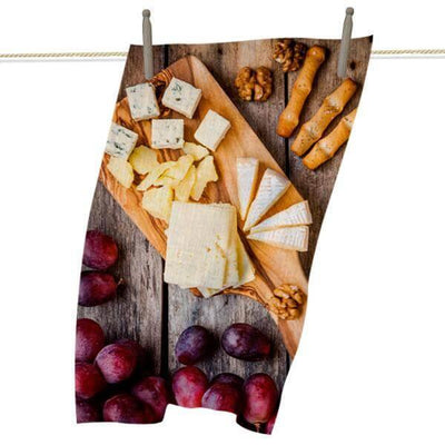 Cheese Board with Grapes tea towel