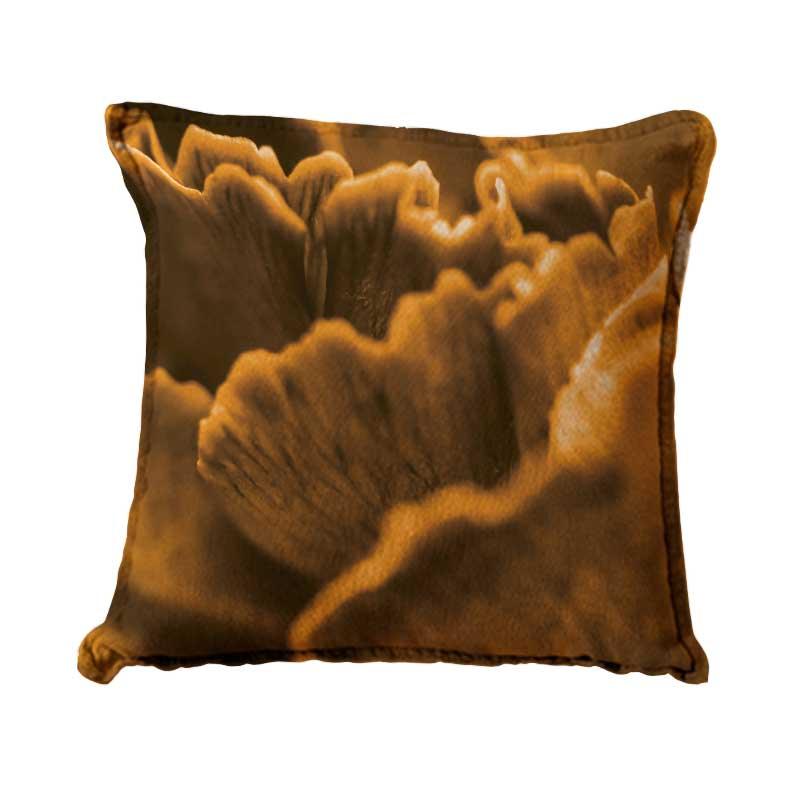 Luxe Scatter Cushion - Textured mustard mushroom - LAPERLE