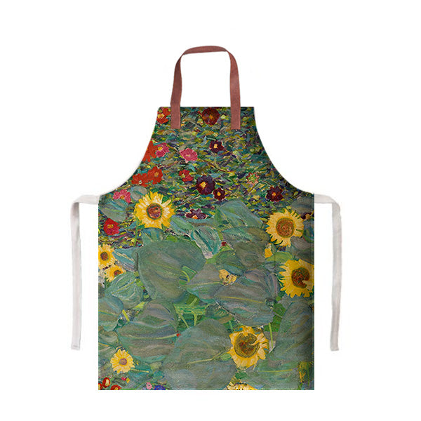custom apron with sunflower art