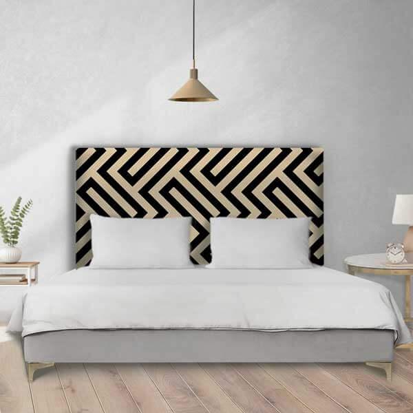 White deals geometric headboard