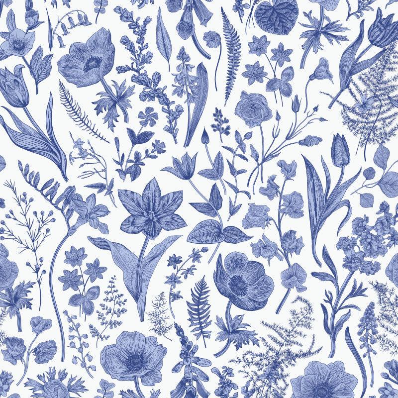 Scatter Cushion - Delft blauw botanical illustration - LAPERLE