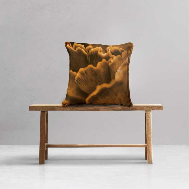 Luxe Scatter Cushion - Textured mustard mushroom - LAPERLE