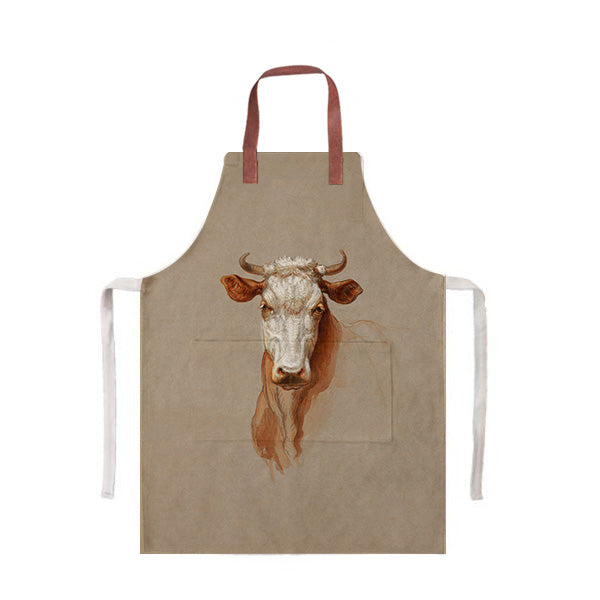 custom apron with cattle art - samuel colman