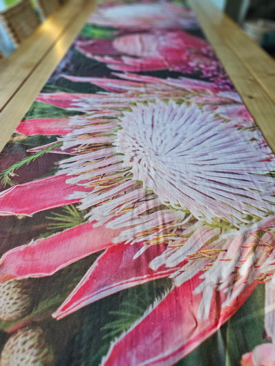 Protea Table Cloth on Dining Table