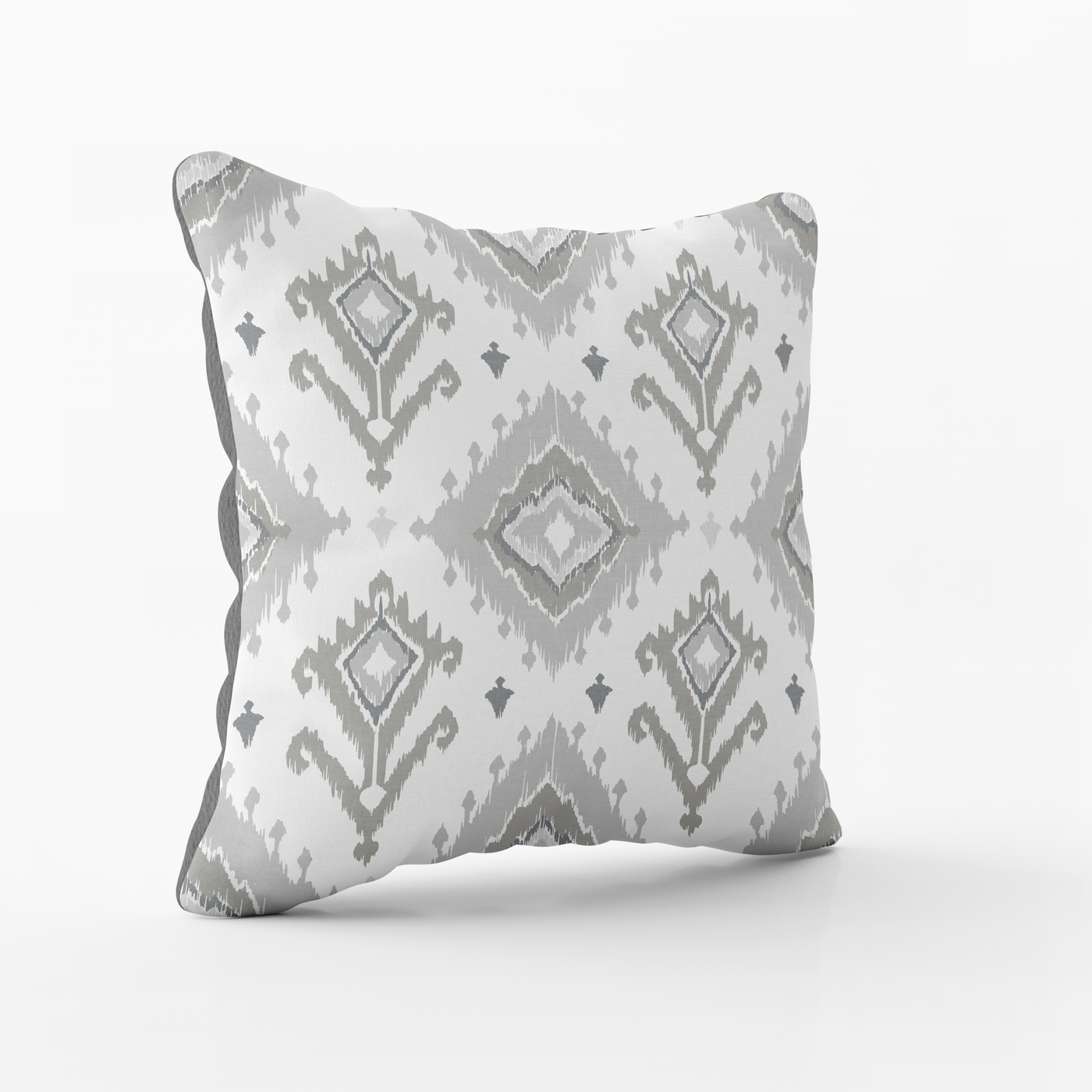 Scatter Cushion  - Textured Cotton & Velvet - Light Grey Batik