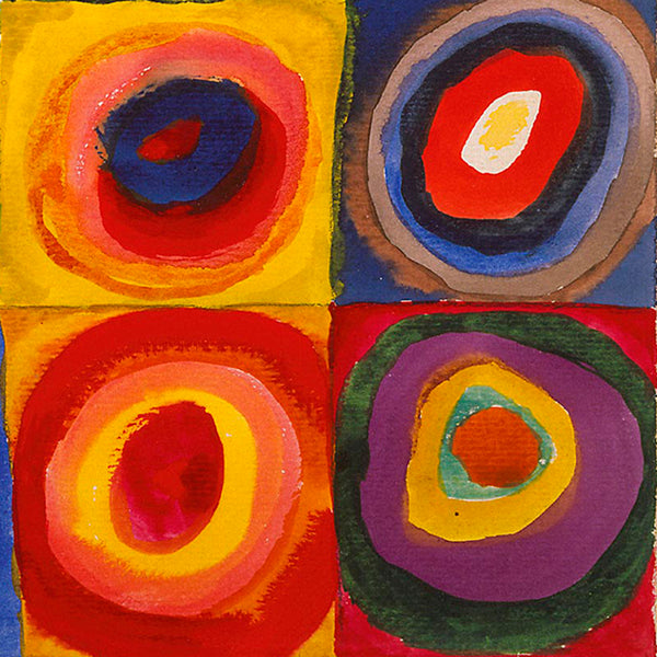 Scatter Cushion  -  Squares with Concentric Circles - Wassily Kandinsky