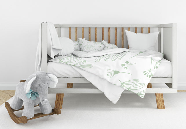 green details print duvet cover