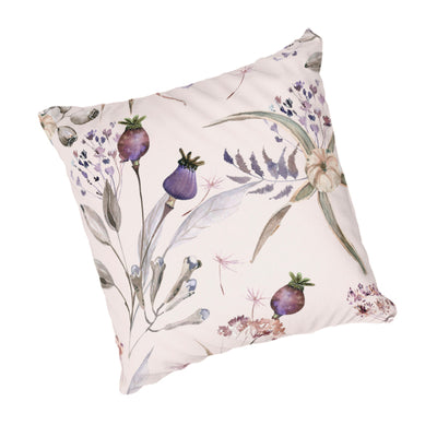 Scatter Cushion  - Beige & Purple Dried Flowers