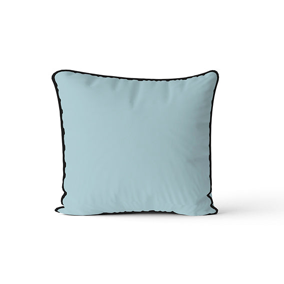 Velvet & Cotton Cushion  - Blue Damask