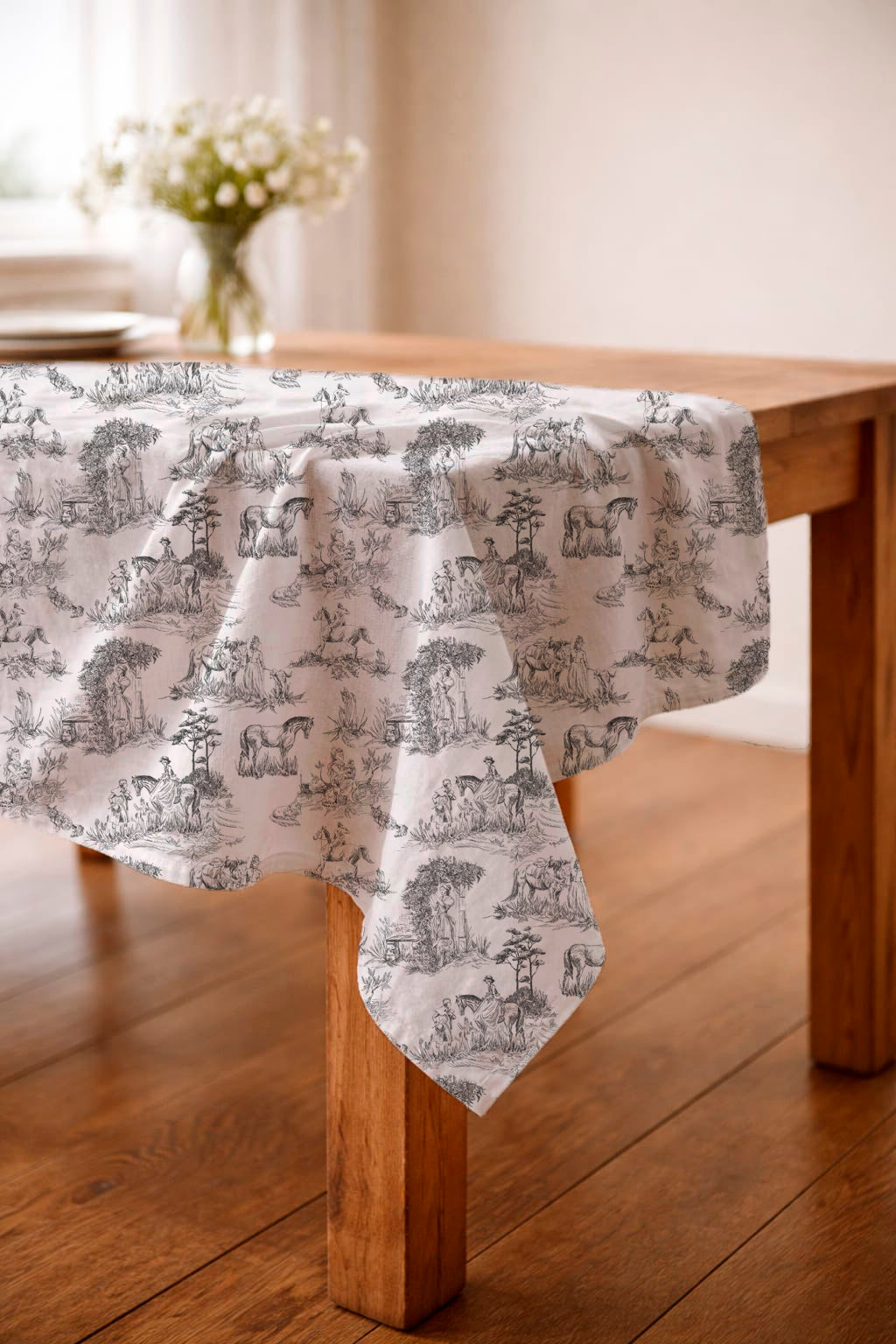 Tablecloth  - Charcoal TOILE DE JOUY