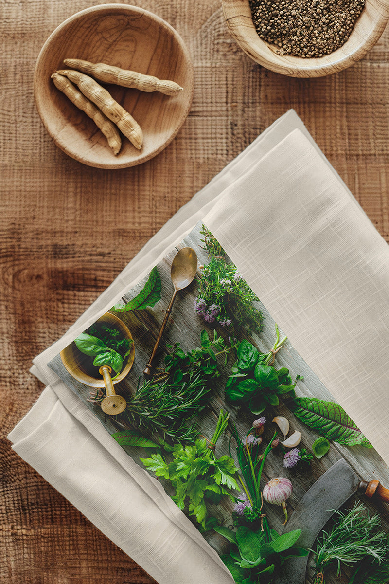 Tea Towels - Chopping Herbs