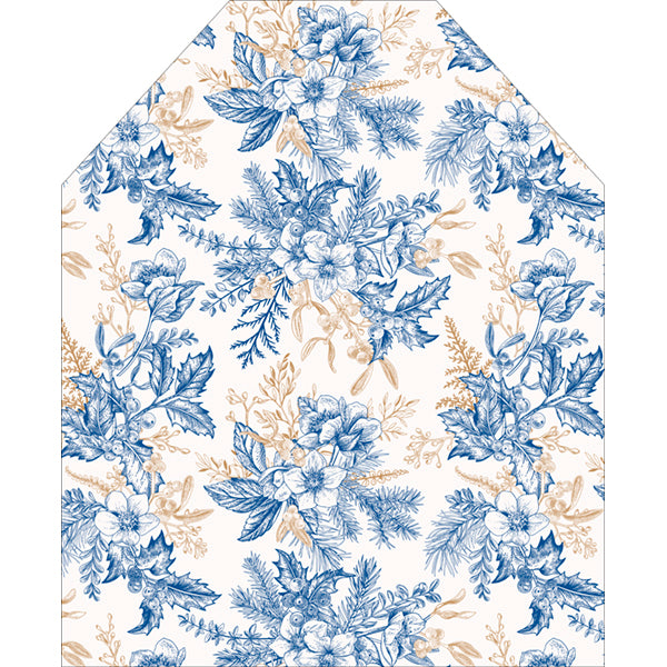 Apron - Christmas Flowers in Blue & Gold