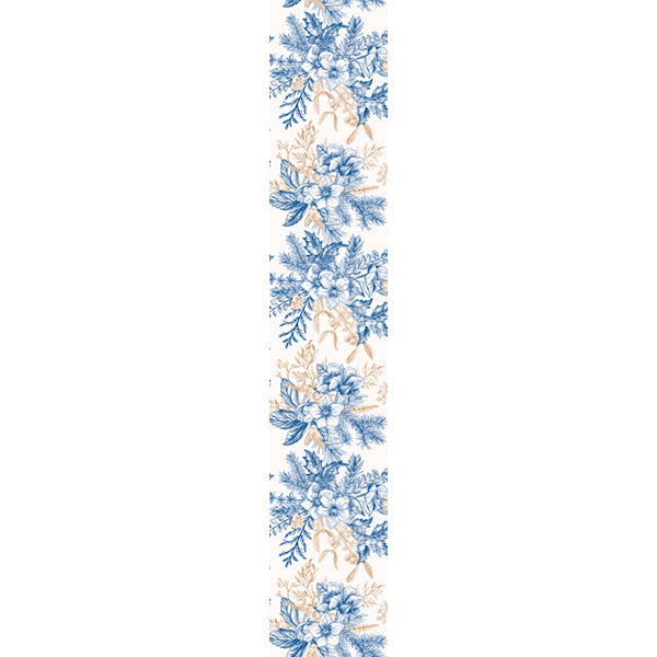 Runner - Christmas Flowers in Blue & Gold