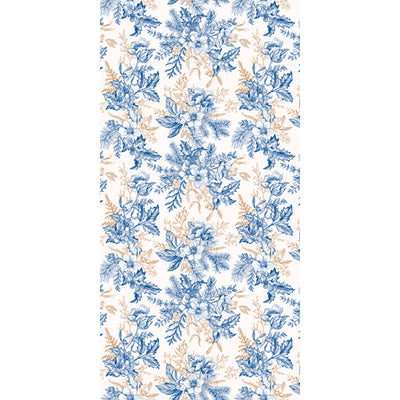 TABLECLOTH - Christmas Flowers in Blue & Gold