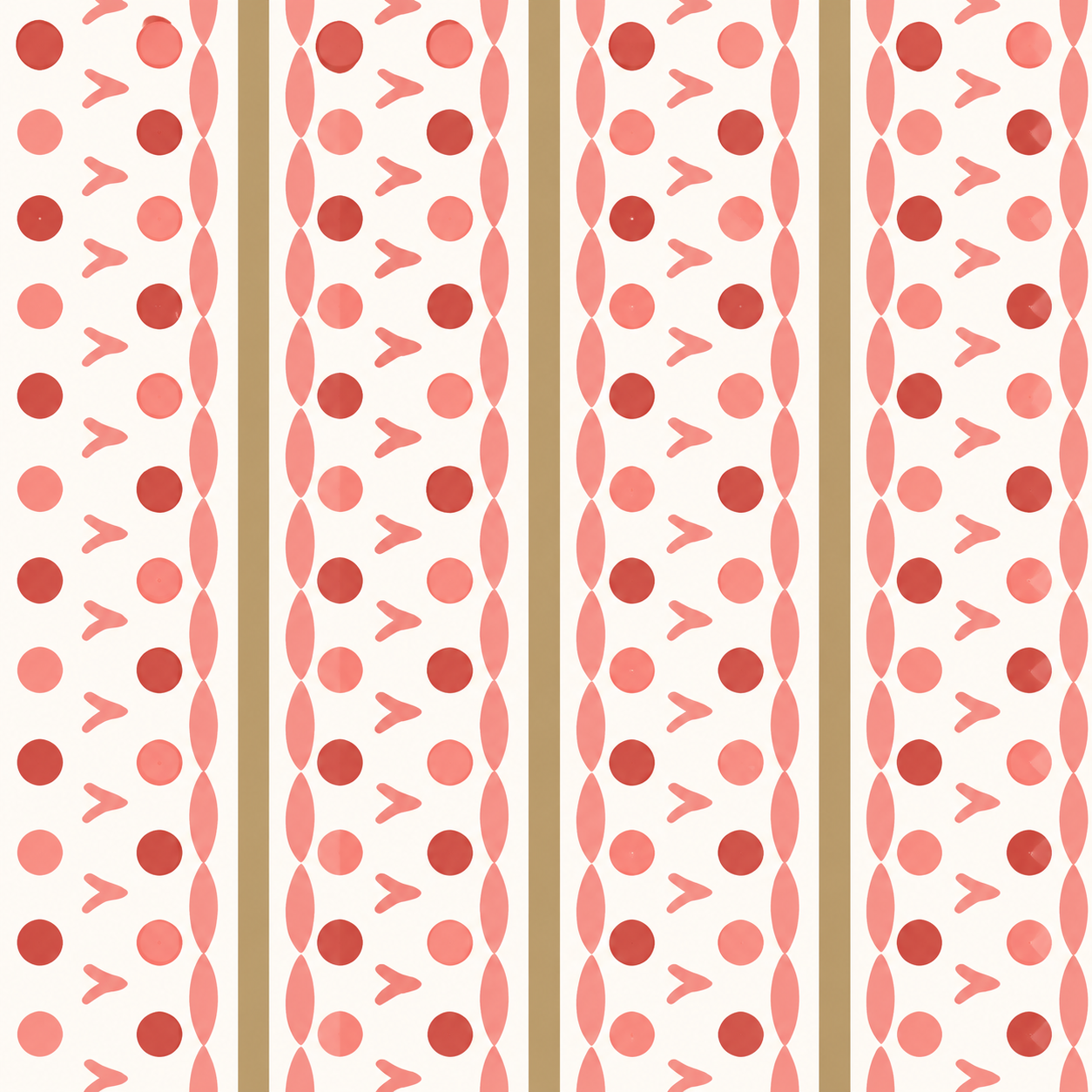 Wallpaper - Coral Confetti Stripe