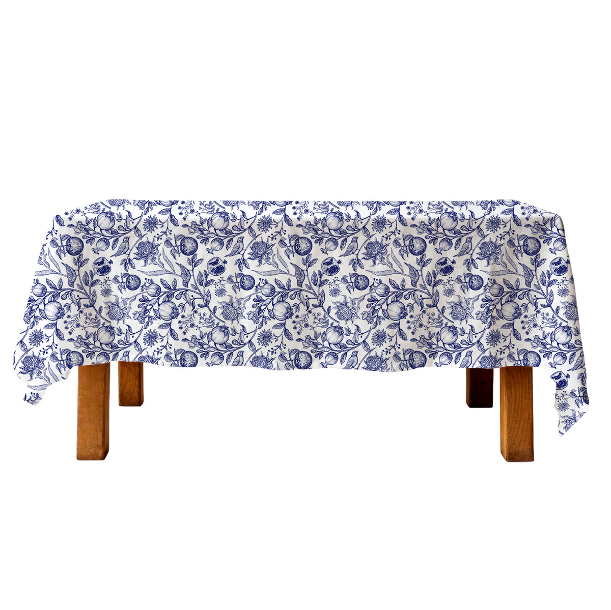 Tablecloth - Delft Blauw Exotic Flowers, Birds and Fruits