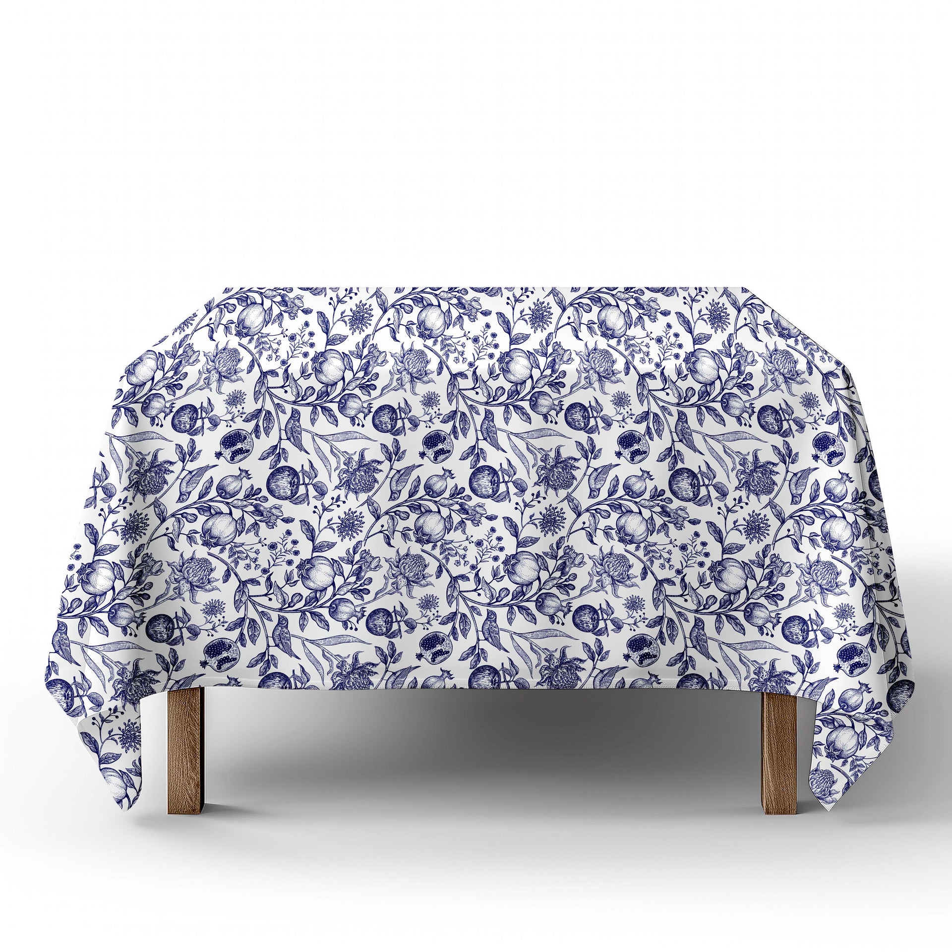 Tablecloth - Delft Blauw Exotic Flowers, Birds and Fruits