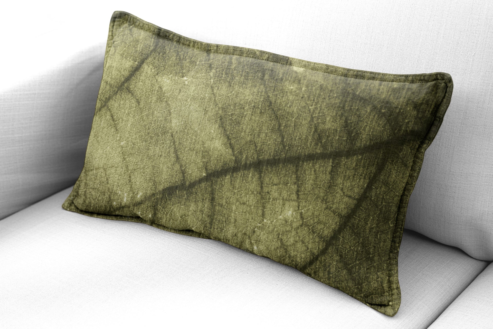 Luxe  Rectangular Cushion  - Delicate leaves pattern
