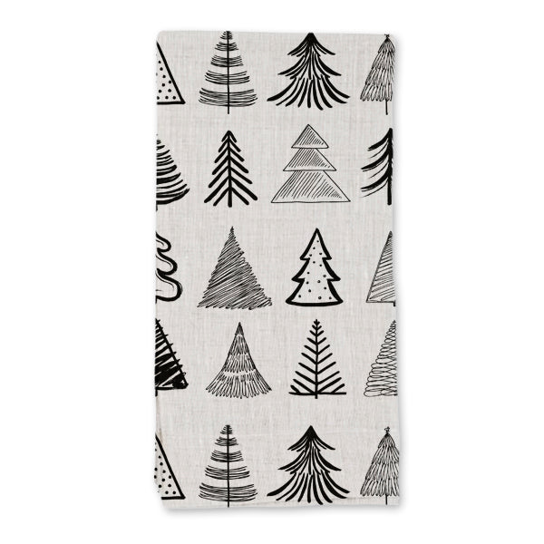 Napkin Set - Doodle Christmas Trees