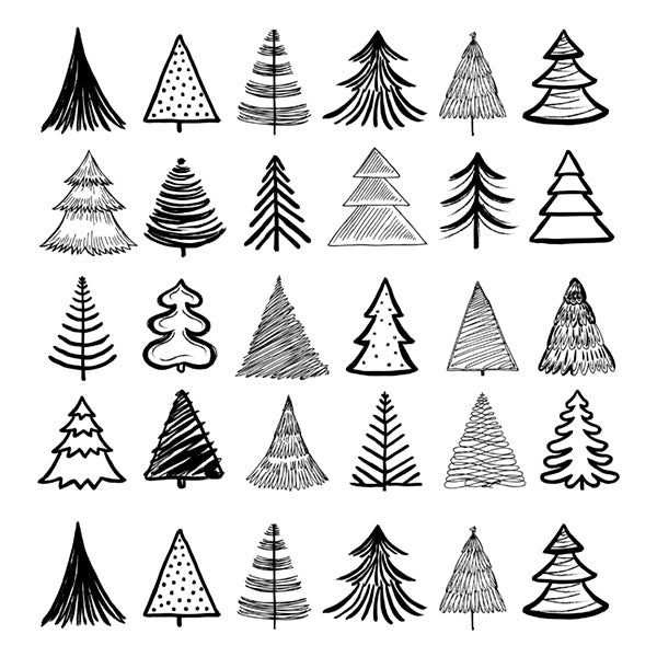 Napkin Set - Doodle Christmas Trees