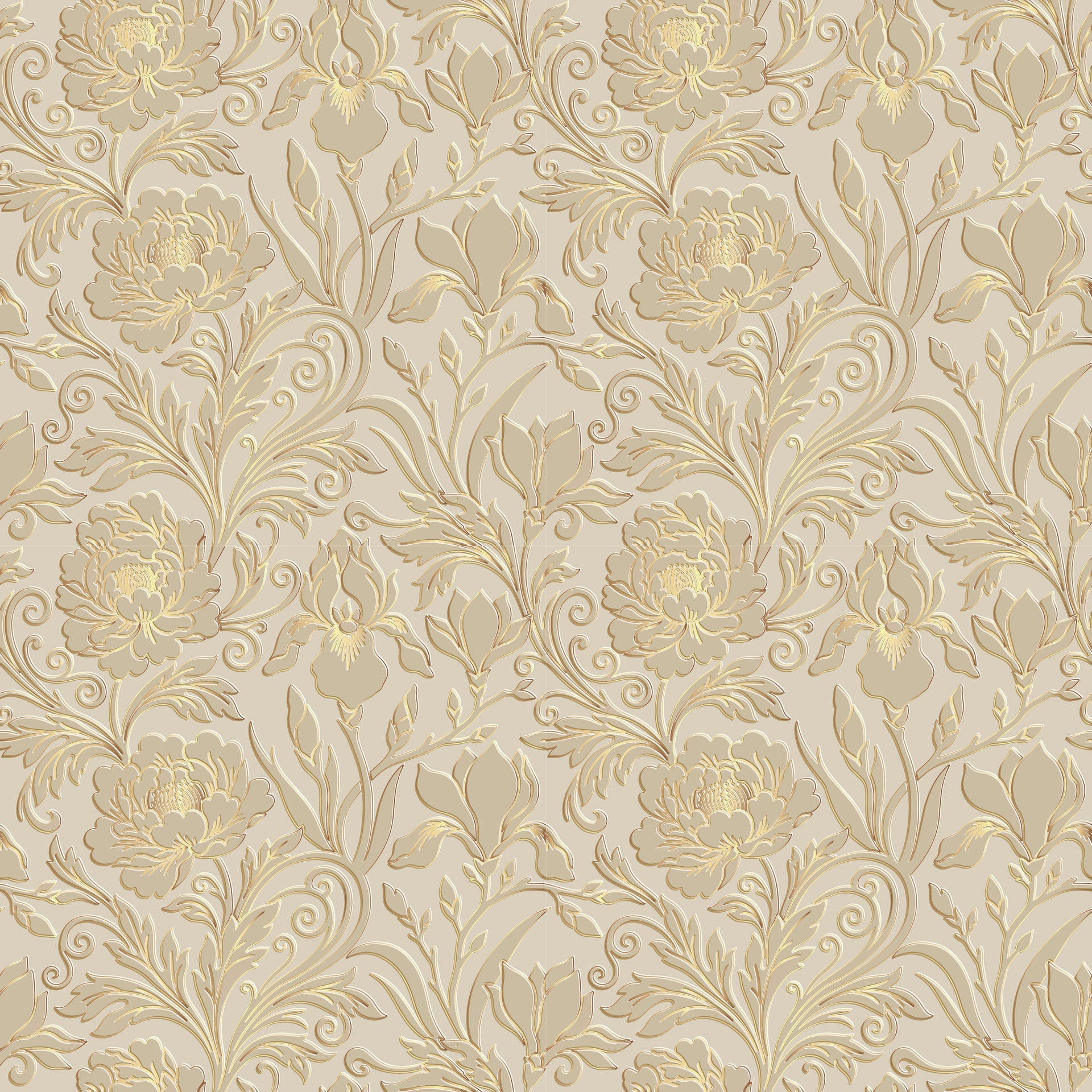 Wallpaper - Embossed Flowers