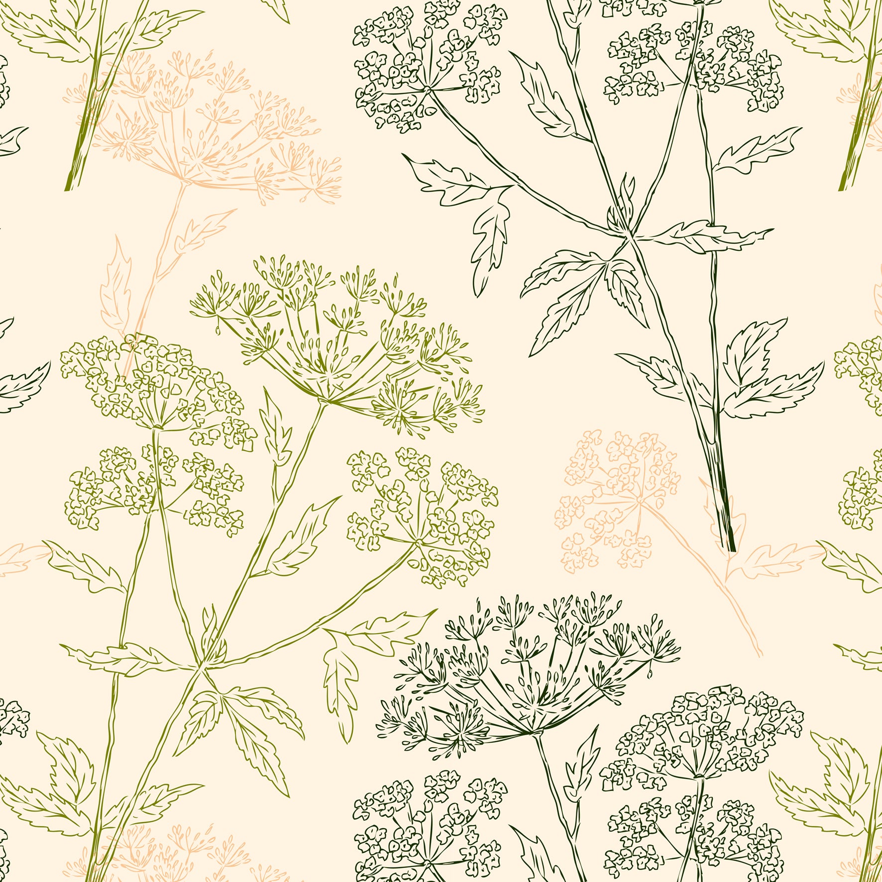 Reversible Duvet Cover Set - Umbellate Plants