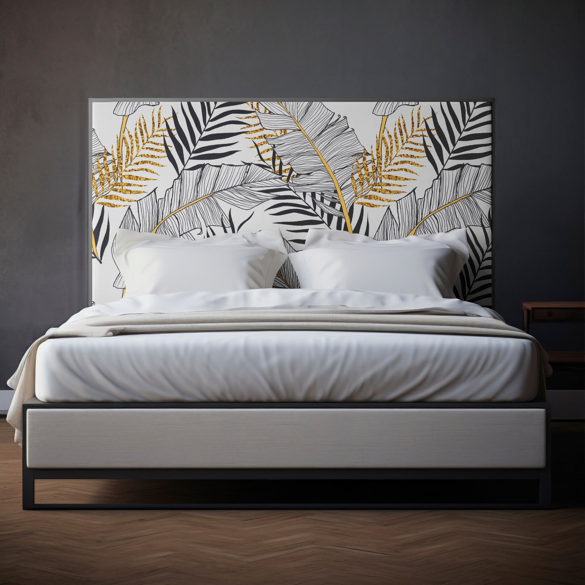 Headboard - Banana & Golden Palm Leaf