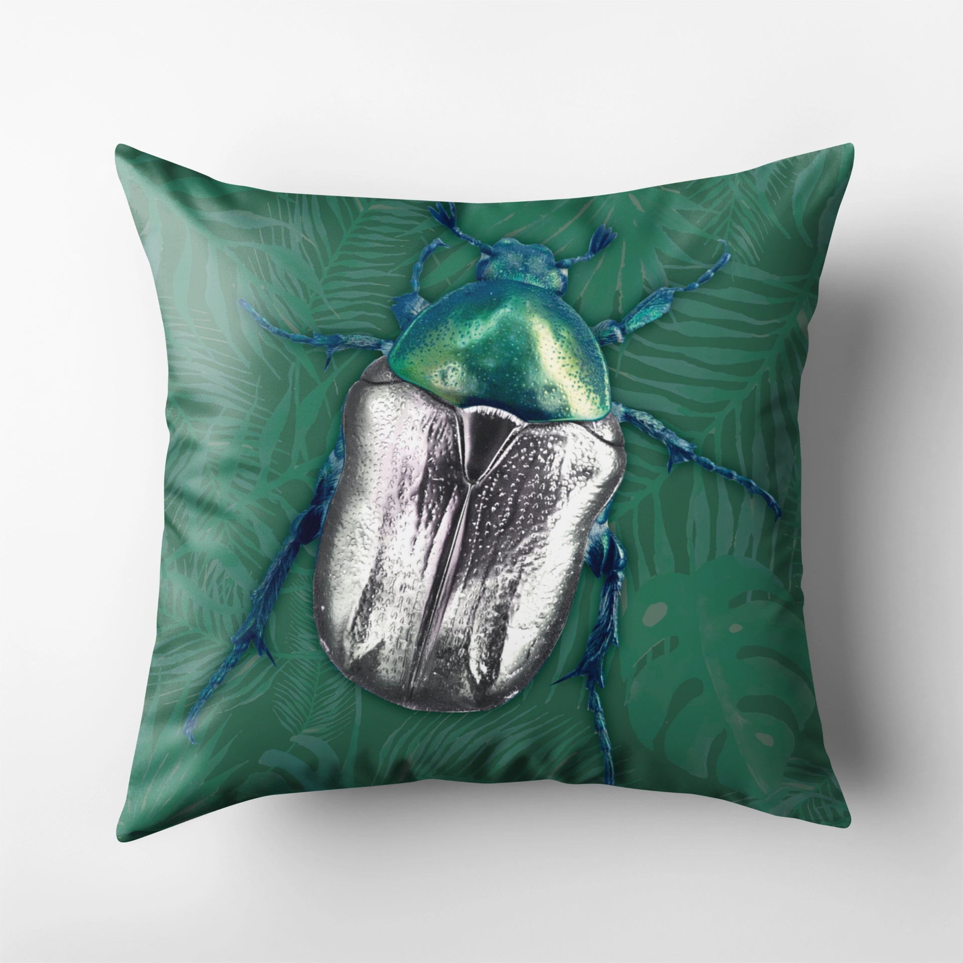 Scatter Cushion  - Green Scarab