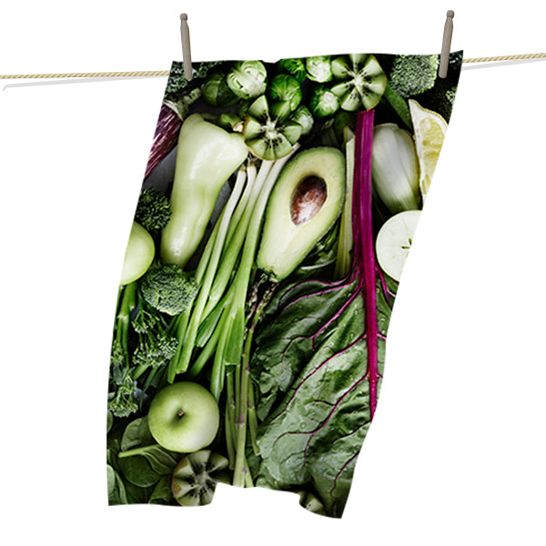 Tea Towels - Green Vegetables & Fruit