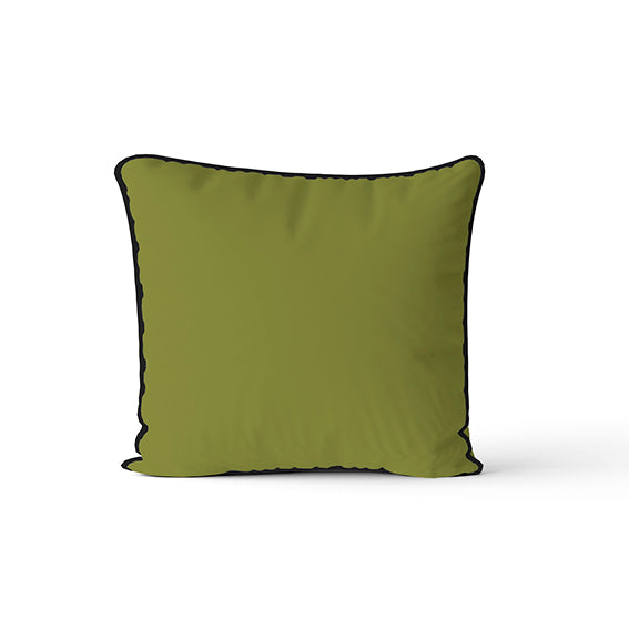 Velvet & Cotton Cushion  - Green Twigs