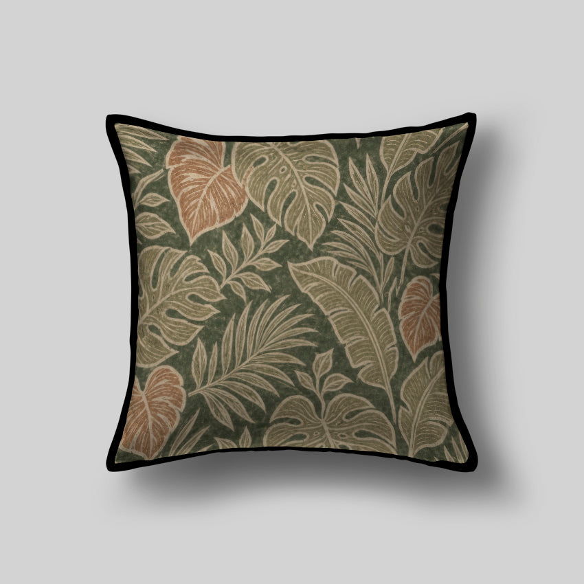 Scatter Cushions  - Green & Brown Tropical Leaves