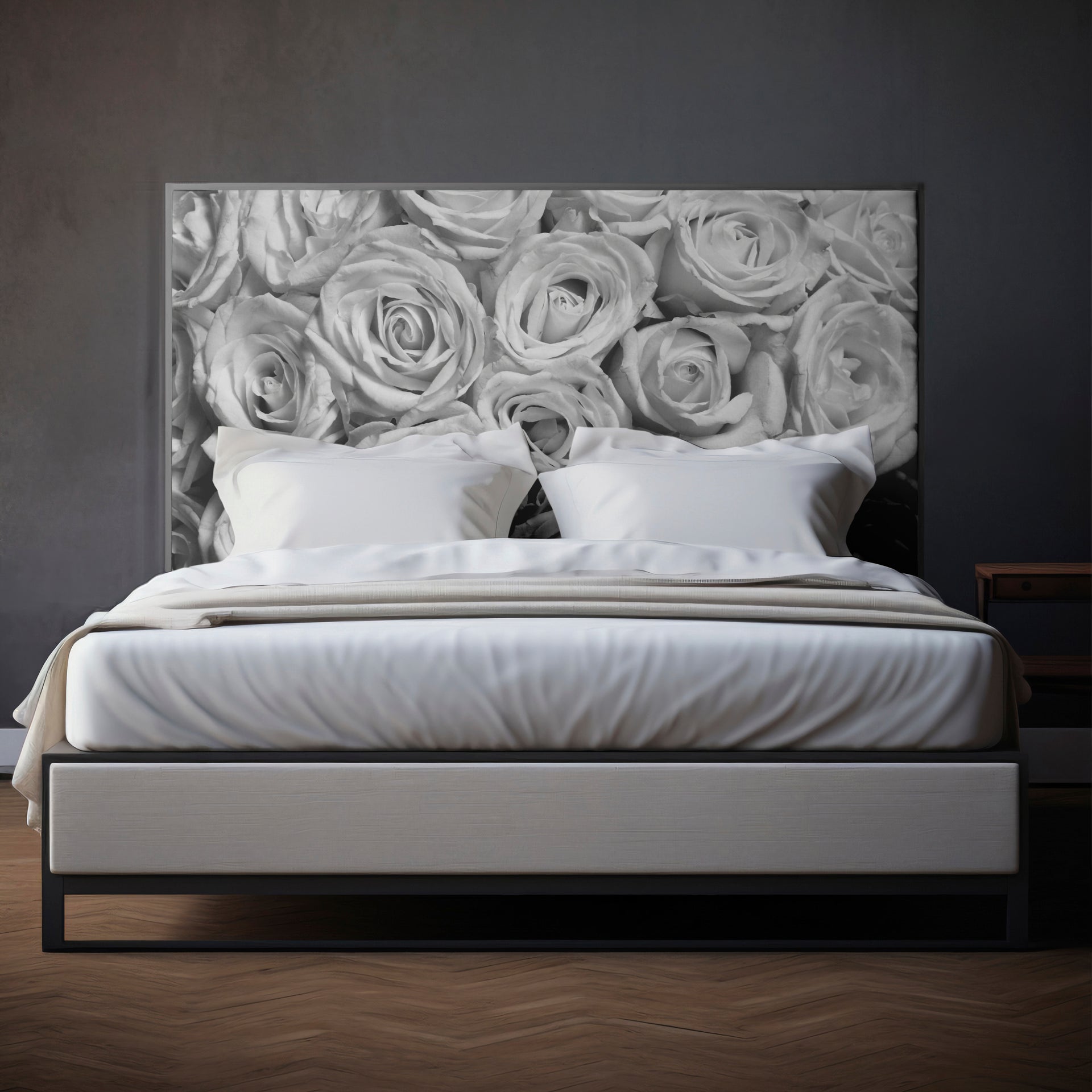 Headboard - Grey Roses