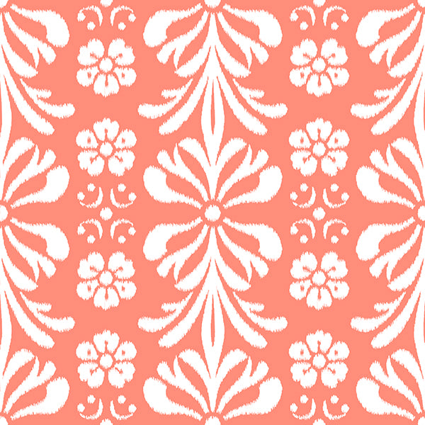 Ikat Range Pattern - Coral - LaPerle