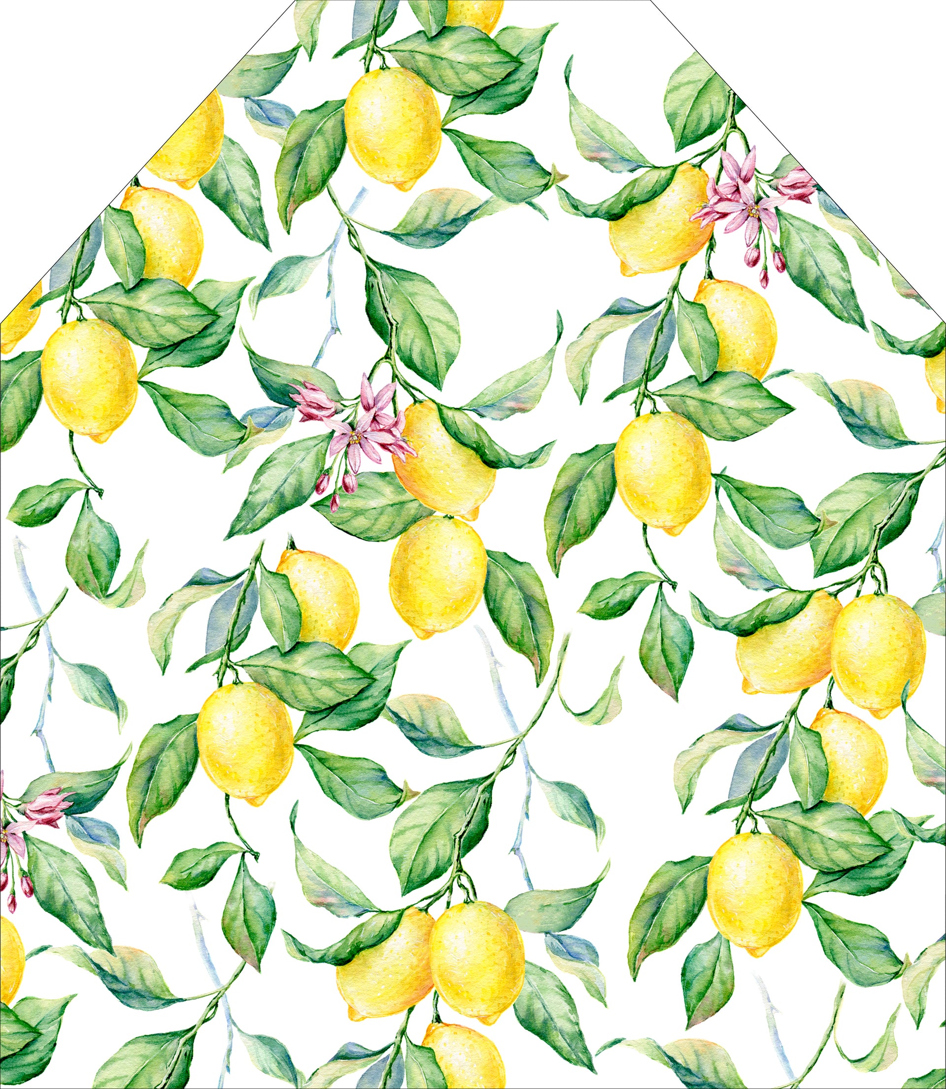 Printed Apron - Lemons with Leaves