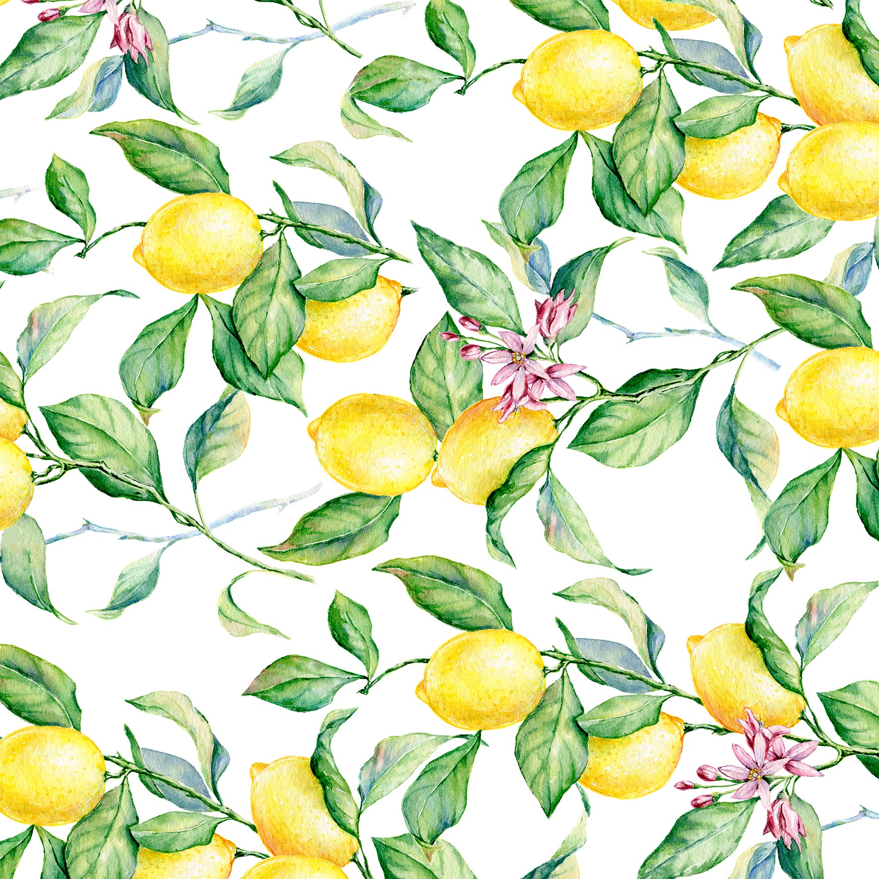 Scatter Cushion  - Lemons and leaves pattern
