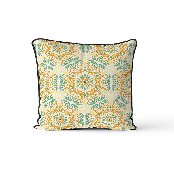 Velvet & Cotton Cushion  - Moroccan Pattern