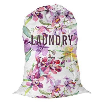 Laundry Bag -  Orchid Bouquets Botanical Flowers