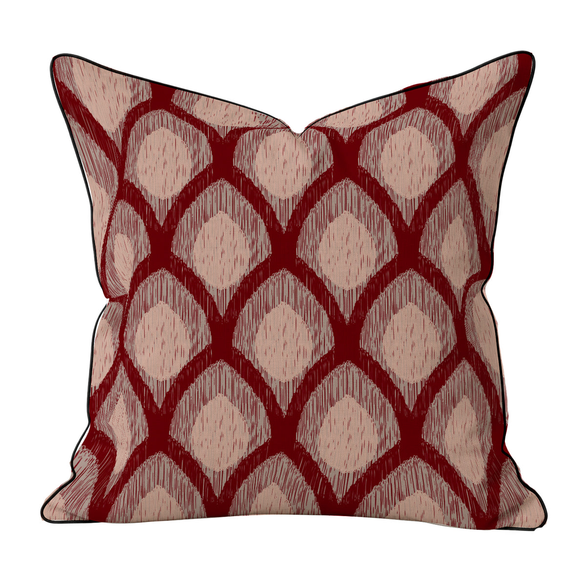 Velvet & Cotton Cushion  - Peacock Feathers (Dark)